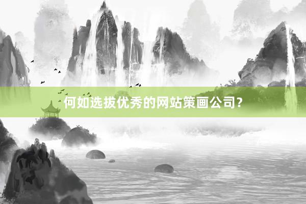 何如选拔优秀的网站策画公司？