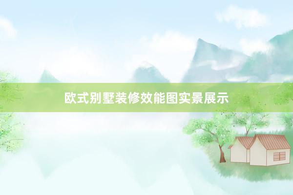 欧式别墅装修效能图实景展示