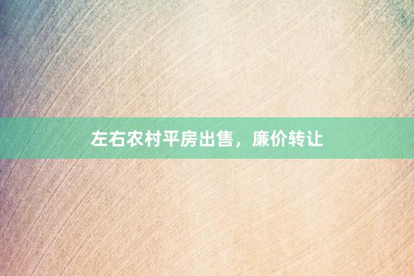 左右农村平房出售，廉价转让